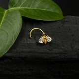 Zircon Honey Bee Nose Pin