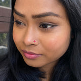 Garnet Star Nose Pin