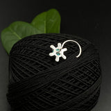 Turq Flower Nose Pin