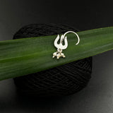 Trishul Pearl Nose Pin