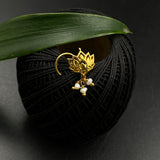 Intricate Lotus Nose Pin (Gold Plated)