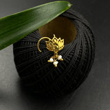 Intricate Lotus Nose Pin (Gold Plated)