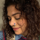 Green Peacock Nose Pin