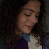 Round Zircon Nose Pin (Gold Plated)