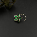 Green Afghani Glass Nose Pin