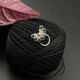 Emerald Moon Nose Pin