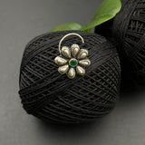 Emerald Flower Nose Pin