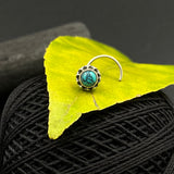 Round Turq Nose Pin