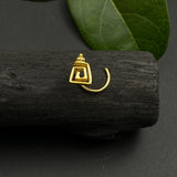 Gold Abstract Nose Pin