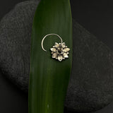 Intricate Ruby Flower Nose Pin