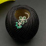Emerald Flower Nose Pin