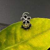 Black Onyx Flower Nose Pin