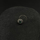 Emerald & Zircon Aztec Nose Pin