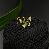 Meenakari Butterfly Nose Pin (Gold Plated)