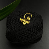 Meenakari Butterfly Nose Pin (Gold Plated)