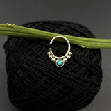 Turquoise Bead Septum Ring (Pierced)