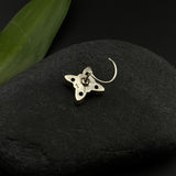 Ruby & Emerald Petals Nose Pin