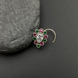 Ruby & Emerald Drop Nose Pin