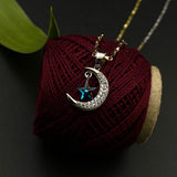 Crescent Moon With Trippy Star Pendant