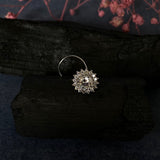 Zircon Intricate Flower Nose Pin