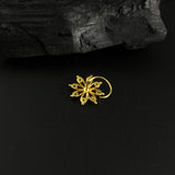Intricate Ruby Flower Nose Pin