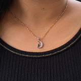 Crescent Moon With Trippy Star Pendant
