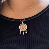 Hand Painted Fish Mandala Pendant