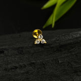 Zircon Petals Nose Pin (Gold plated)