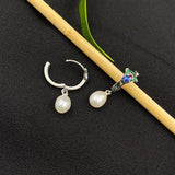 Intricate Meena Pearl Danglers