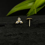 Zircon Petals Nose Pin (Gold plated)