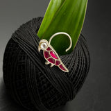 Ruby Parrot Nose Pin