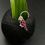 Ruby Parrot Nose Pin