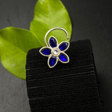 Sapphire Petals Nose Pin