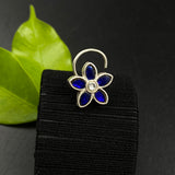Sapphire Petals Nose Pin