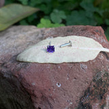 Purple Square Nose Pin