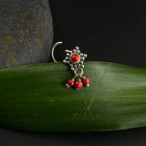 Red Star With Red Beads Nose Pin