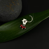 Red Star With Red Beads Nose Pin