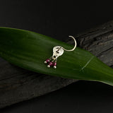 Ruby Hanging Beads Nose Pin
