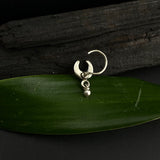 Crescent Moon With Hanging Bead Nose Pin