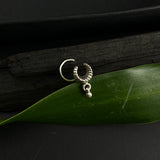 Crescent Moon With Hanging Bead Nose Pin