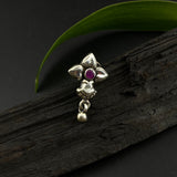 Ruby Flower Nose Pin