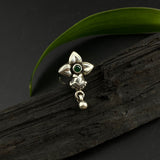 Emerald Flower Nose Pin