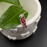 Ruby Parrot Nose Pin