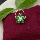 Emerald Petals Nose Pin