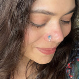 Blue Flower Nose Clip-On