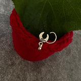 Crescent Moon With Hanging Bead Nose Pin