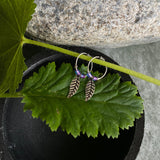 Trippy Purple Beads Feather Helix Rings