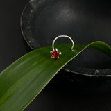 Garnet Star Nose Pin