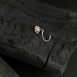 Tangerine Floral Frame Nose Pin