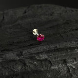 Hot Pink Single Stone Nose Pin